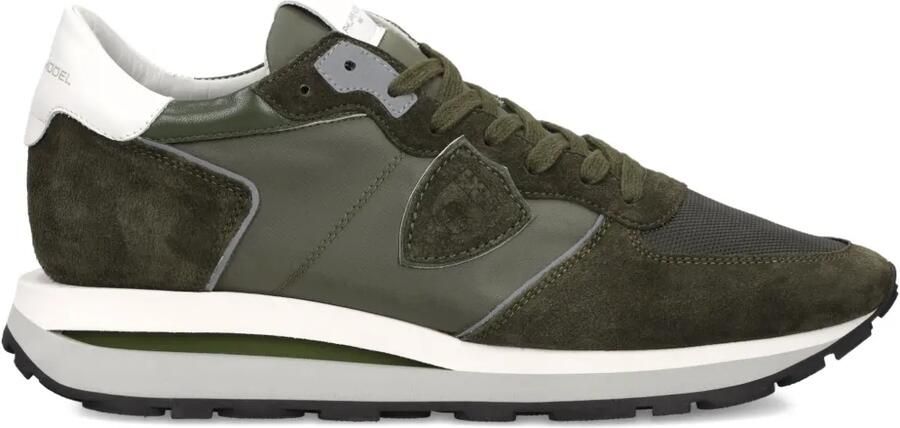 Philippe Model Paris Tropez Haute sneakers met suède vlakken Groen