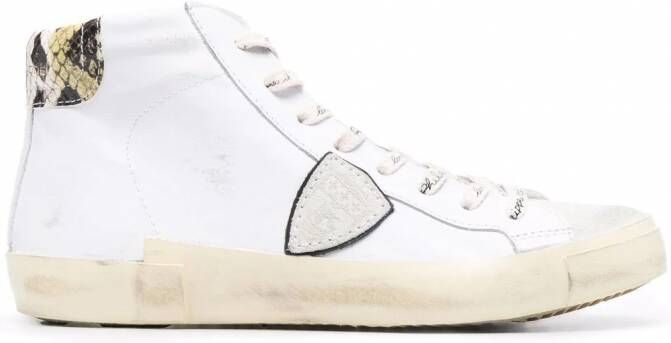 Philippe Model Paris PRSX sneakers met slangenhuid-effect Wit