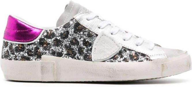 Philippe Model Paris Sneakers met glitter Zilver