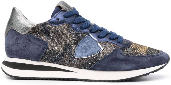 Philippe Model Paris Sneakers met leren vlakken Blauw