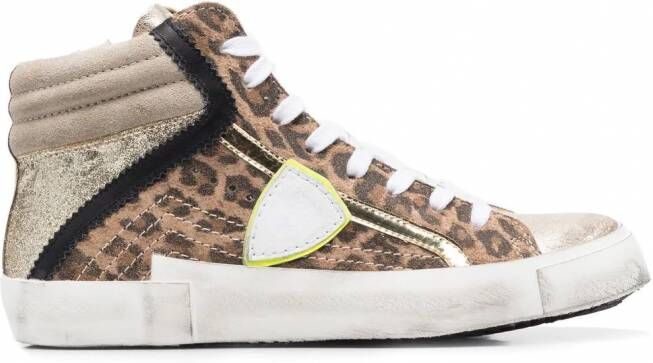 Philippe Model Paris Sneakers met luipaardprint Beige