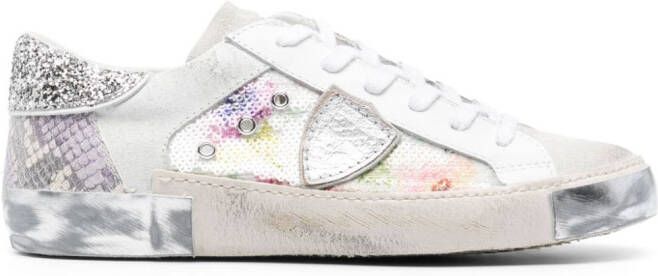 Philippe Model Paris Sneakers met slangenhuidprint Wit