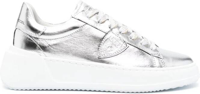 Philippe Model Paris Très Temple sneakers met metallic-effect Zilver