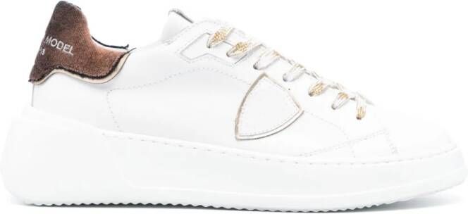 Philippe Model Paris Tres Temple two-tone leather sneakers Wit