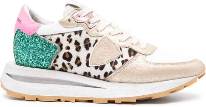 Philippe Model Paris Tropez sneakers met luipaardprint Beige