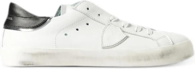 Philippe Model Kids Sneakers met logo-patch en gerafeld effect Wit