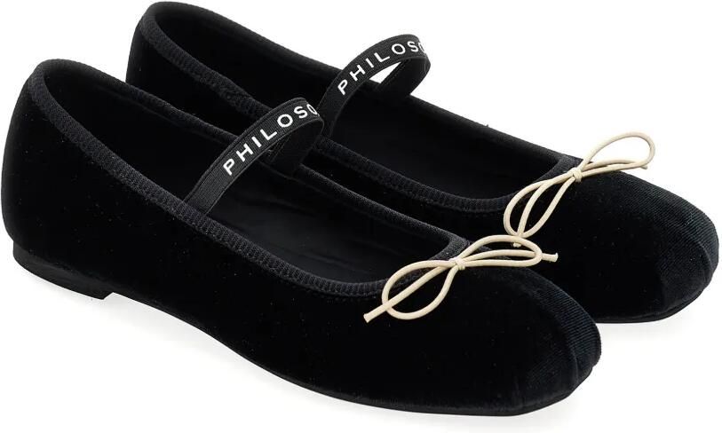 Philosophy Di Lorenzo Serafini Kids Ballerina's met strikdetail en logobandje Zwart