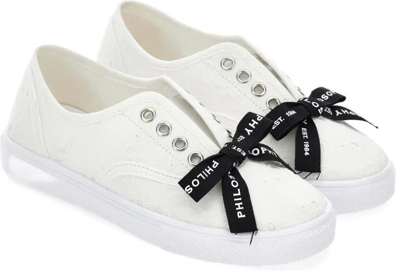 Philosophy Di Lorenzo Serafini Kids Sneakers verfraaid met strik Wit