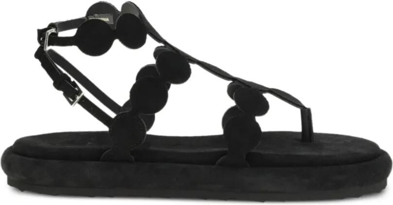 Pierre Hardy Suède sandalen met geometrische kooi Zwart