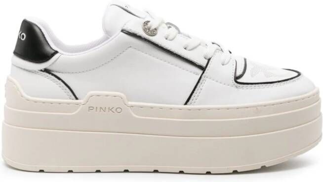 PINKO Greta tweekleurige sneakers met plateauzool Wit