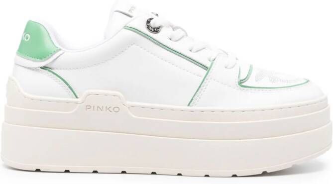 PINKO Greta tweekleurige sneakers met plateauzool Wit