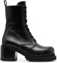 PINKO Leren combat boots Zwart - Thumbnail 1