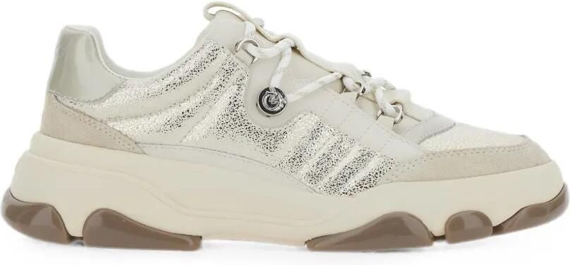 PINKO Athena 01 leren sneakers met glitter-effect Wit