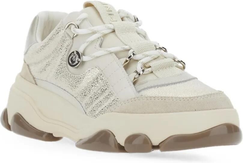 PINKO Athena 01 leren sneakers met glitter-effect Wit - Foto 2