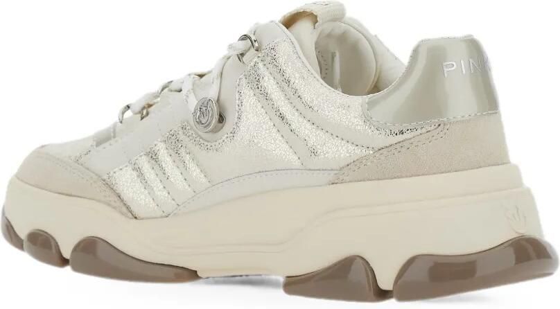 PINKO Athena 01 leren sneakers met glitter-effect Wit - Foto 3