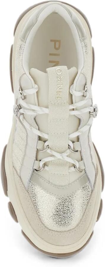 PINKO Athena 01 leren sneakers met glitter-effect Wit - Foto 4
