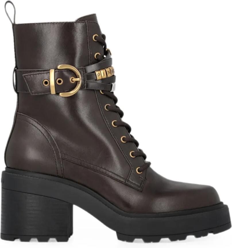 PINKO Combat boots met gesp Bruin
