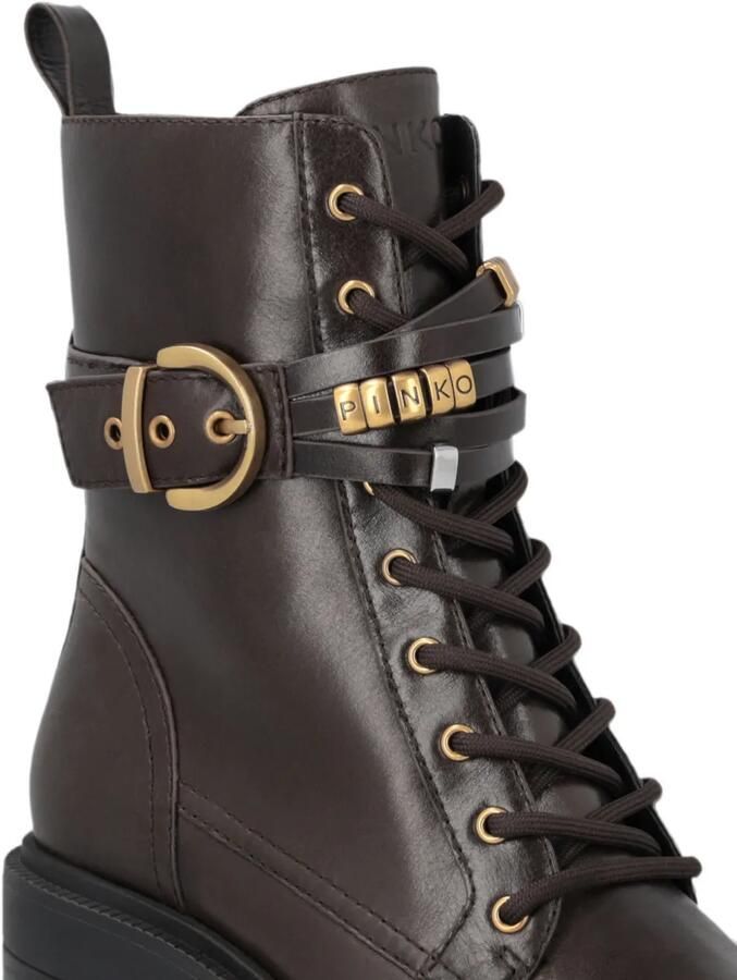 PINKO Combat boots met gesp Bruin - Foto 3