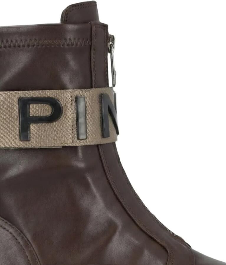PINKO Enkellaarzen met logoband Bruin - Foto 2