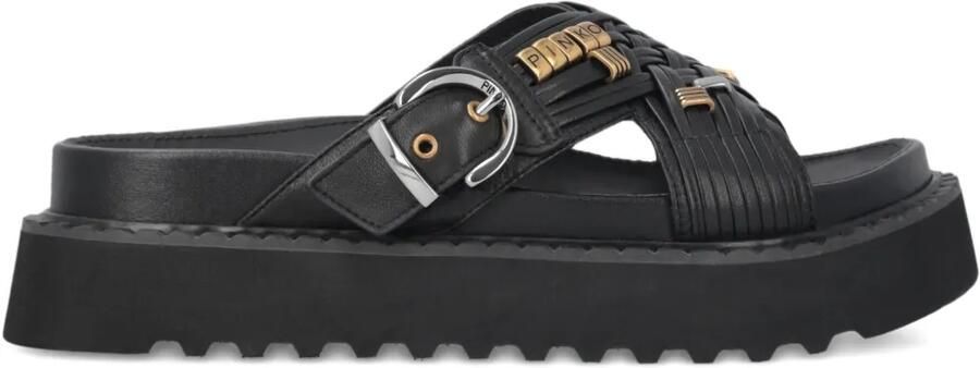 PINKO Geweven leren sandalen Zwart