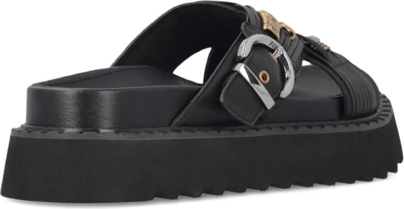 PINKO Geweven leren sandalen Zwart - Foto 3
