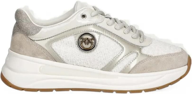 PINKO glitter-detail Love Birds sneakers Beige