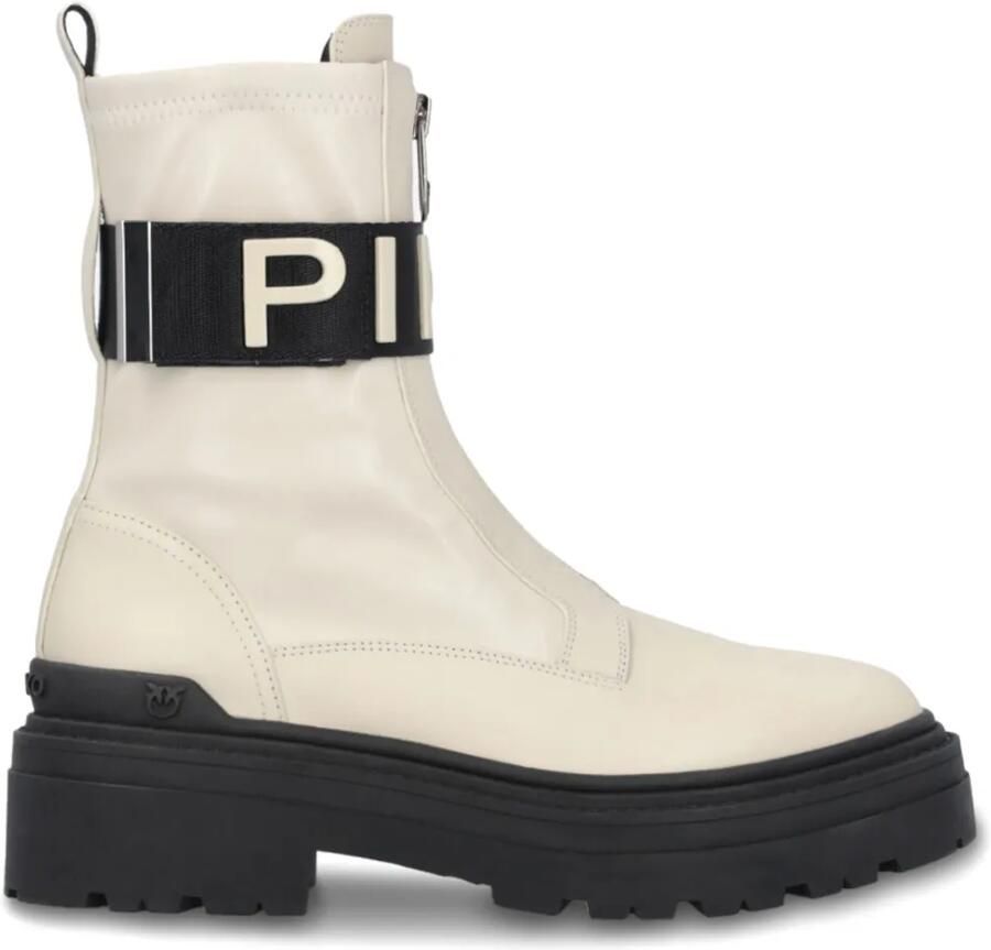 PINKO Laarzen met plateauzool en logo Beige