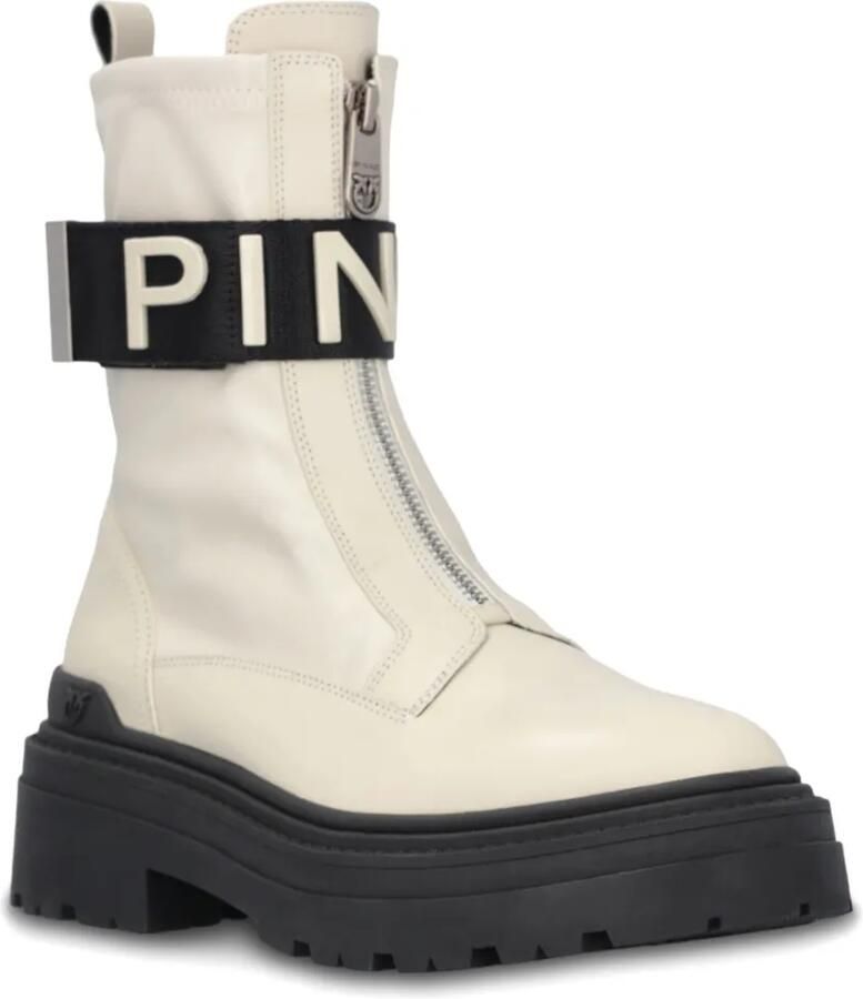 PINKO Laarzen met plateauzool en logo Beige - Foto 2