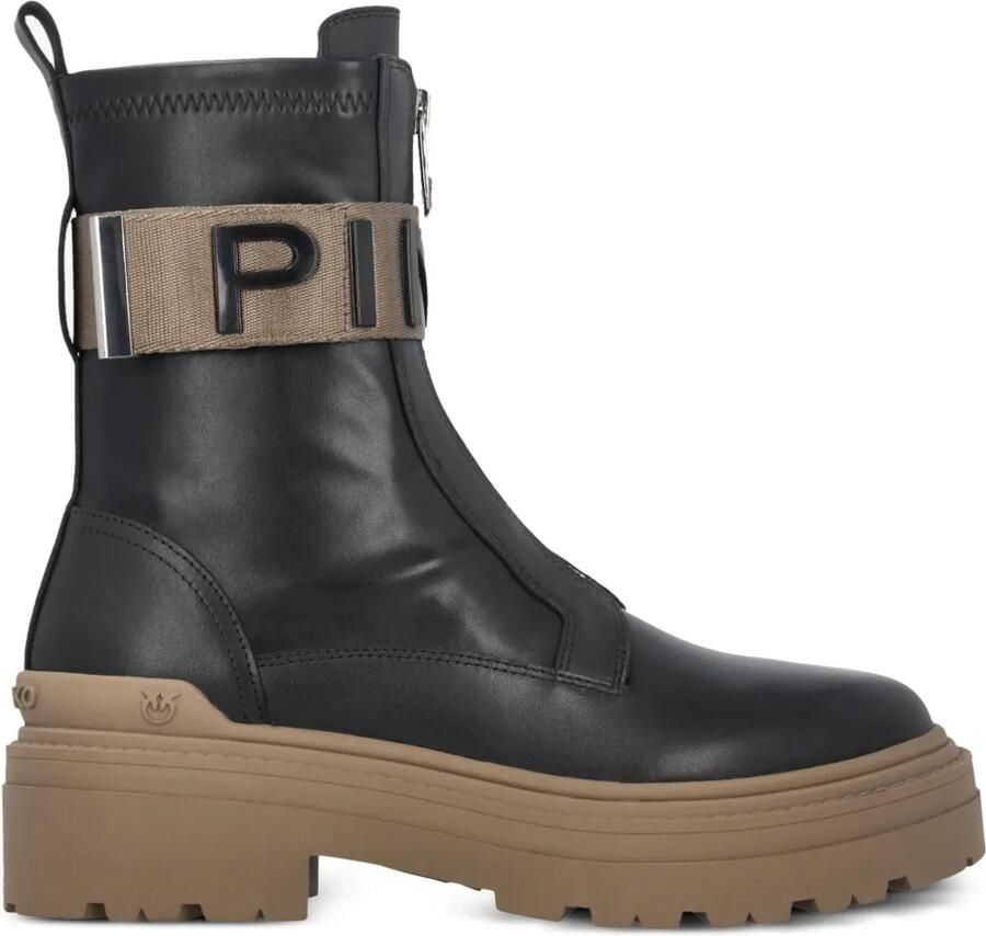 PINKO Laarzen met plateauzool en logo Zwart