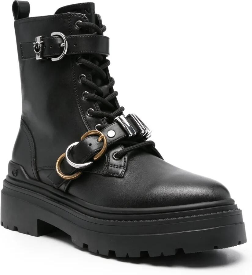 PINKO Leren combat boots Zwart - Foto 2
