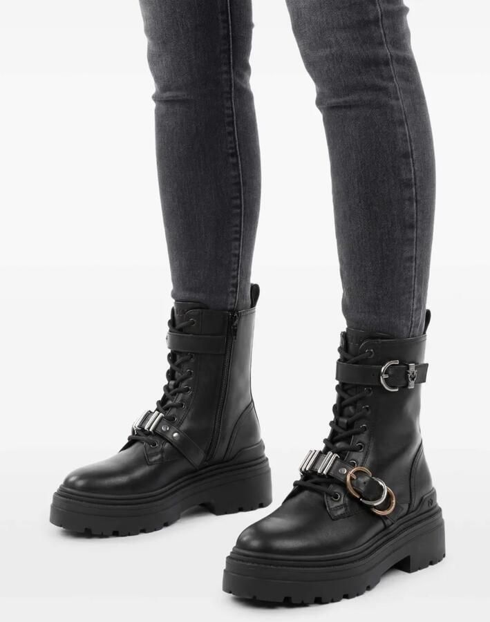 PINKO Leren combat boots Zwart - Foto 3