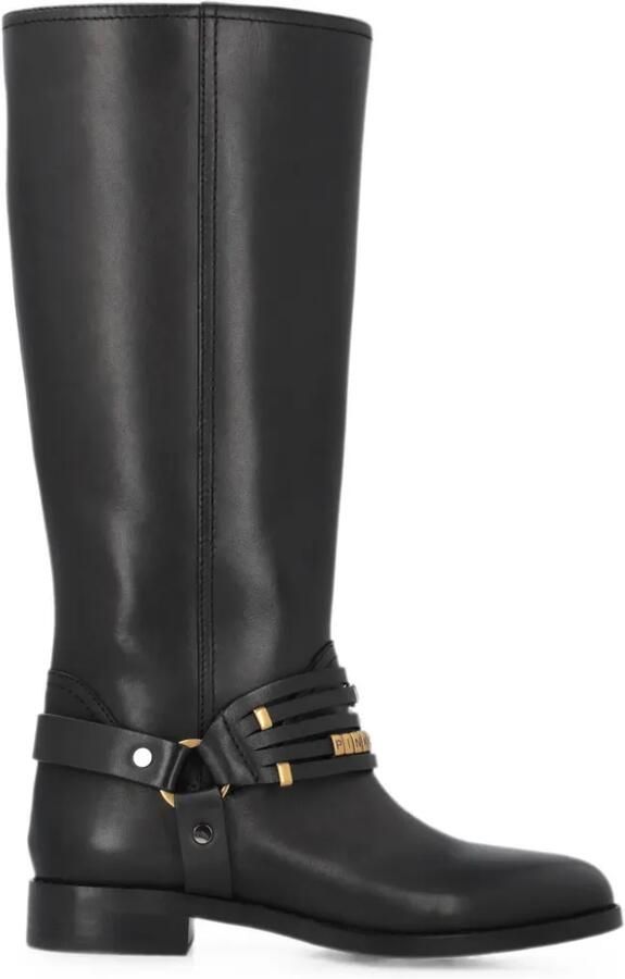 PINKO Leren laarzen met harnas-detail Zwart