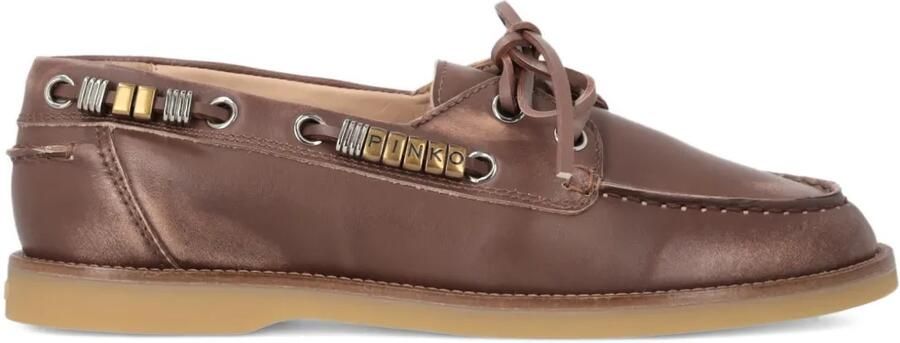 PINKO Loafers met logo en veters Bruin
