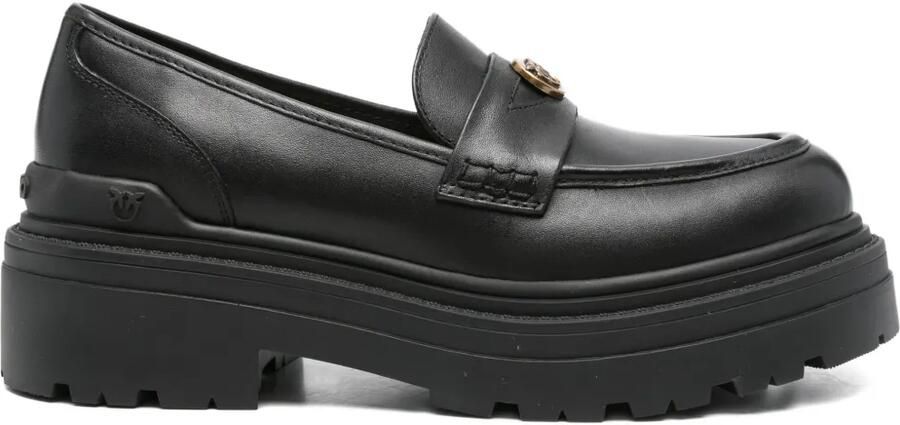 PINKO Loafers met logoplakkaat Zwart