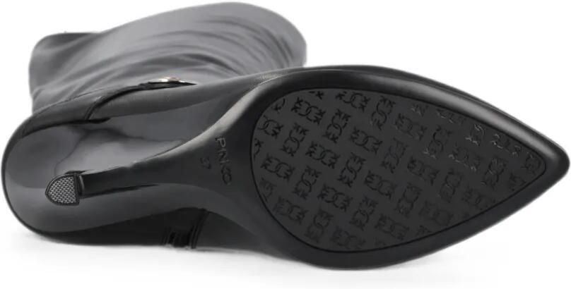 PINKO Love Birds leren overknee laarzen Zwart - Foto 4