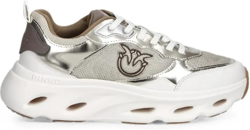 PINKO Love Birds sneakers met spiegelend effect Wit
