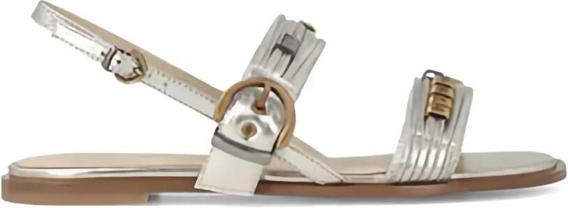PINKO Metallic sandalen met gespsluiting Zilver