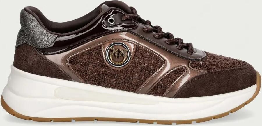 PINKO Nataly 02 glitter-detail sneakers Bruin