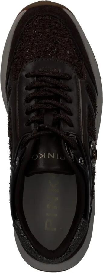 PINKO Nataly 02 glitter-detail sneakers Bruin - Foto 3