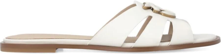 PINKO Platte leren sandalen Wit