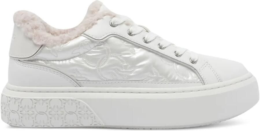 PINKO Sneakers met gewatteerd vlak en bont afwerking Wit
