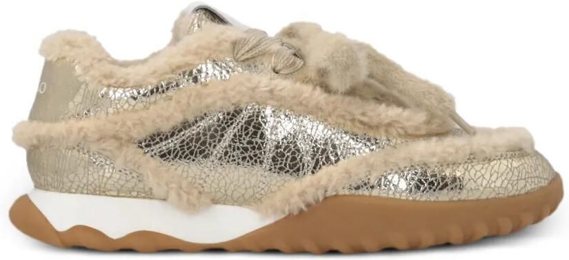 PINKO Sneakers met lammy afwerking en gebarsten effect Goud