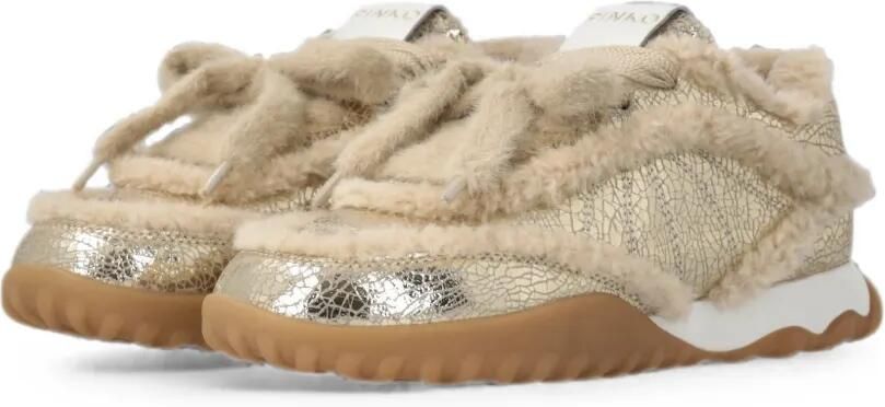 PINKO Sneakers met lammy afwerking en gebarsten effect Goud - Foto 5