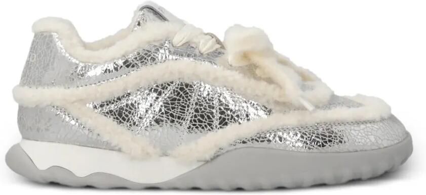 PINKO Sneakers met lammy afwerking en gebarsten effect Zilver