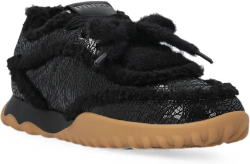 PINKO Sneakers met lammy afwerking en gebarsten effect Zwart