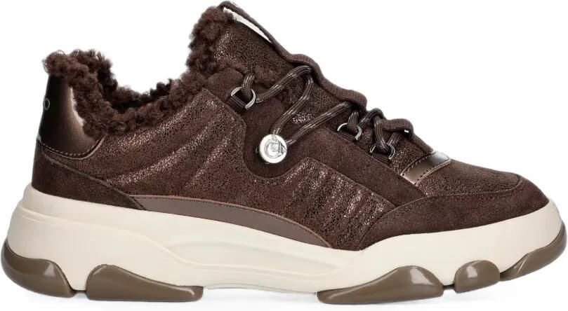 PINKO Sneakers met lammy afwerking en vlakken Bruin