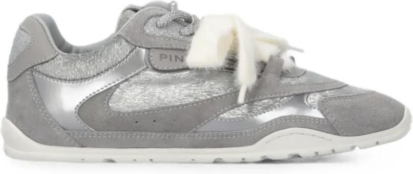PINKO Sneakers met suède vlakken en glitters Grijs
