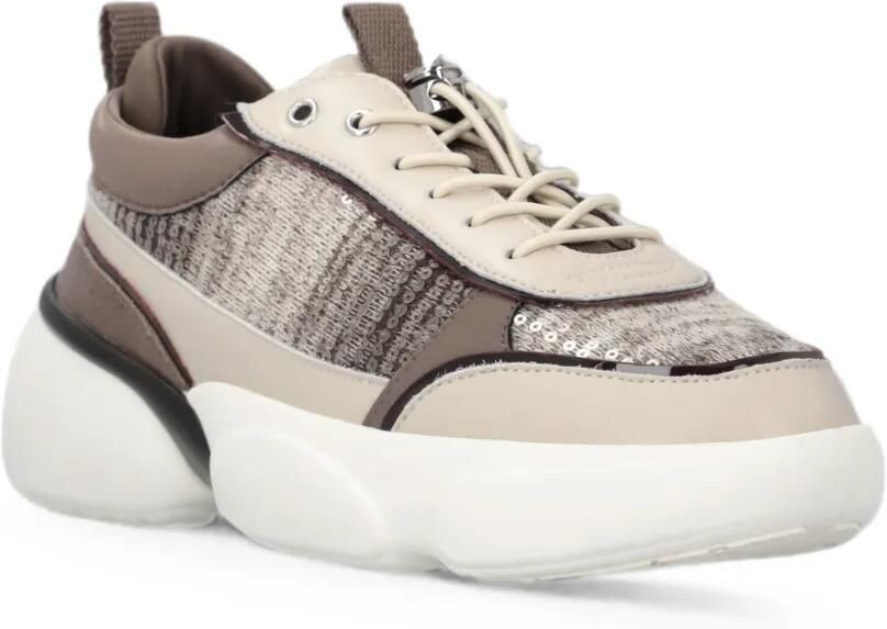 PINKO Sneakers met vlakken verfraaid met pailletten Beige - Foto 3