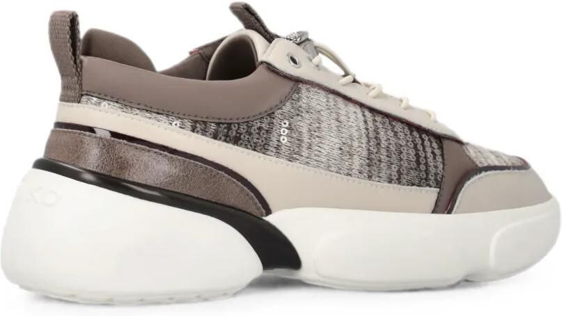 PINKO Sneakers met vlakken verfraaid met pailletten Beige - Foto 4