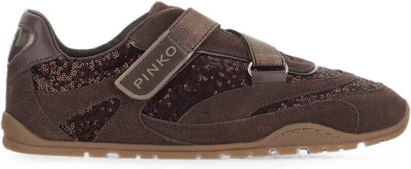 PINKO Sneakers verfraaid met pailletten Bruin
